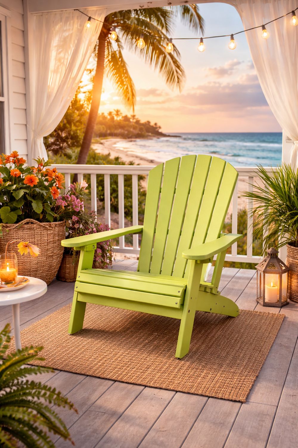 Kiwi Green Folding Adirondack Chair