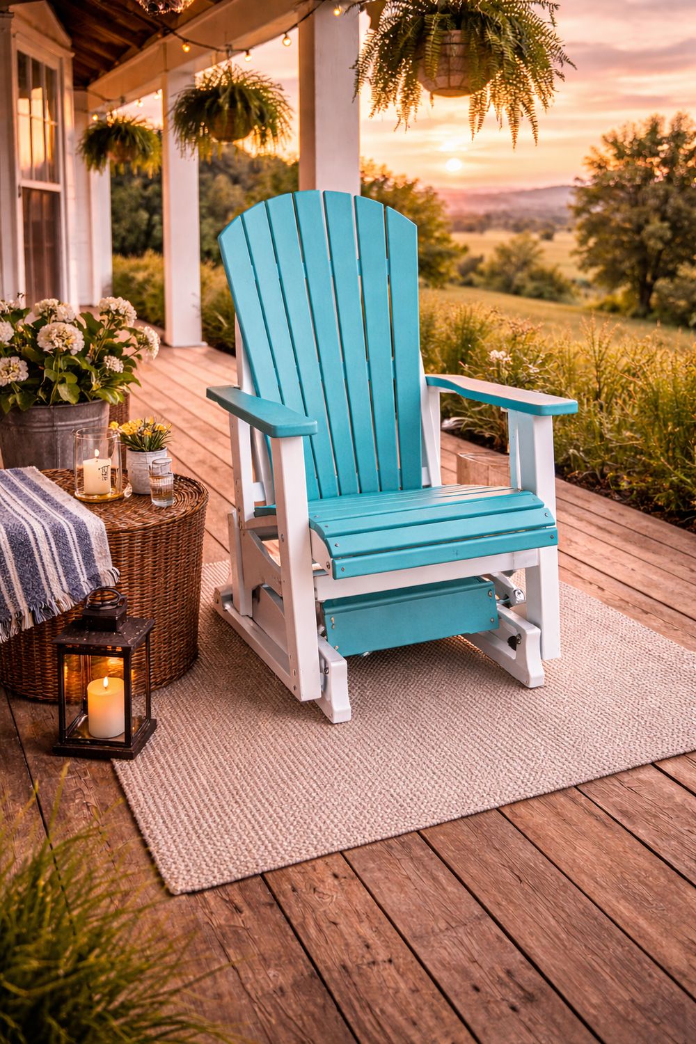 Comfo Single Glider Aruba Blue/White