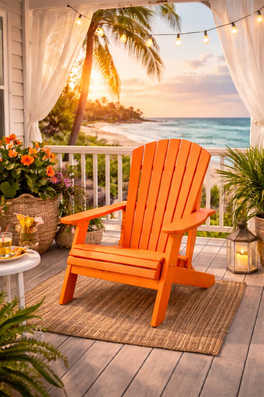 Mango Orange Folding Adirondack Chair