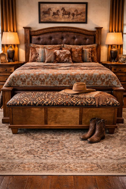 5ft Embossed Leather Trunk