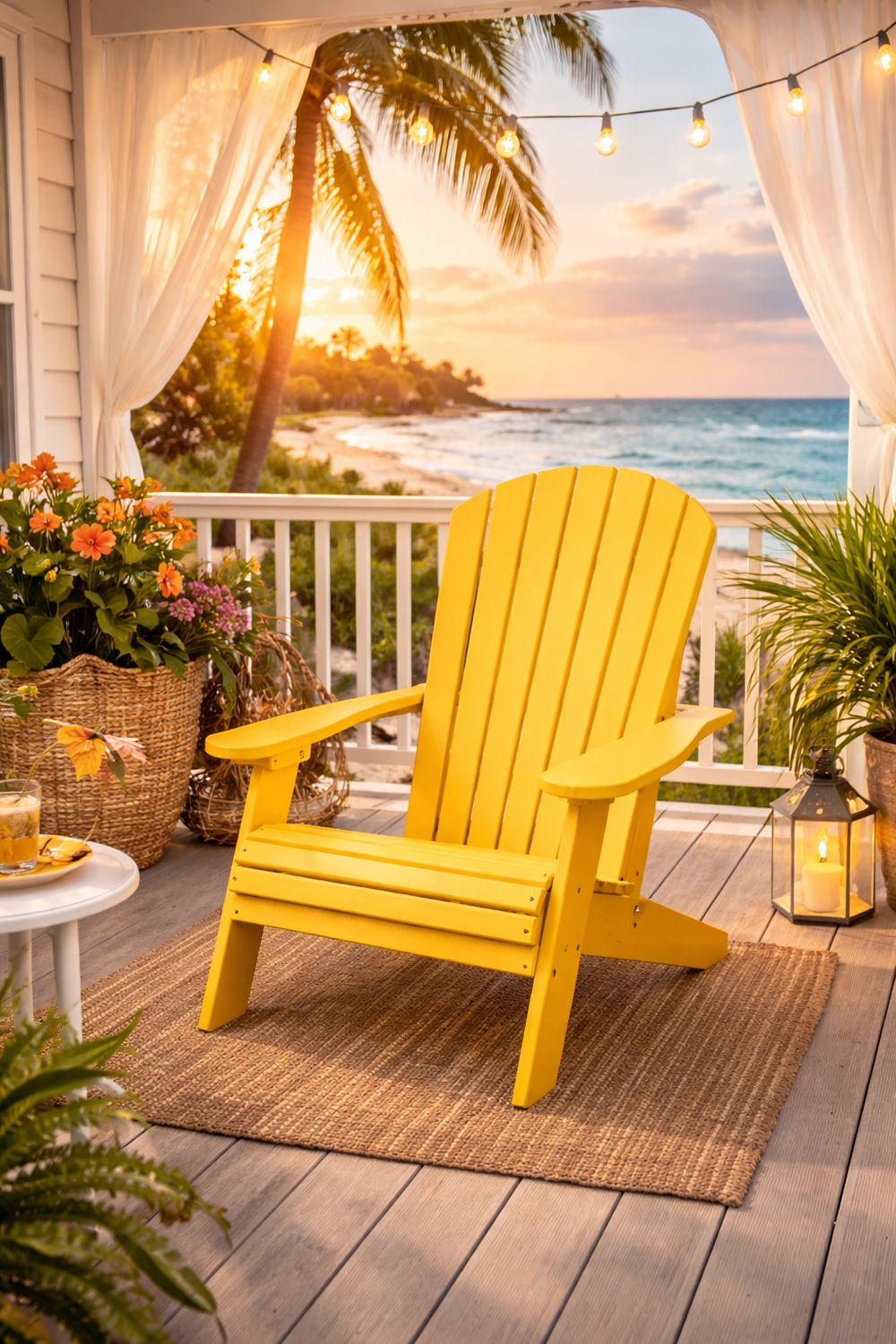Sunburst Yellow Folding Adirondack
