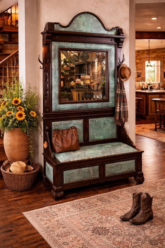 Turquoise Gator Hall Tree