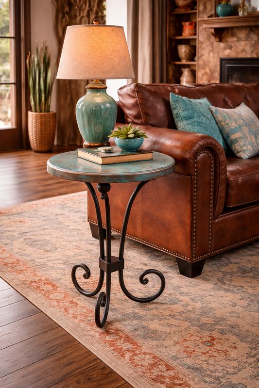 Turquoise Cordoba Copper End Table