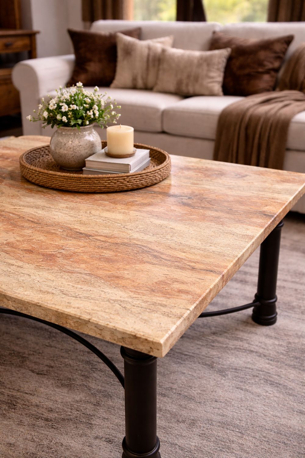 Terraza Travertine Cocktail Table