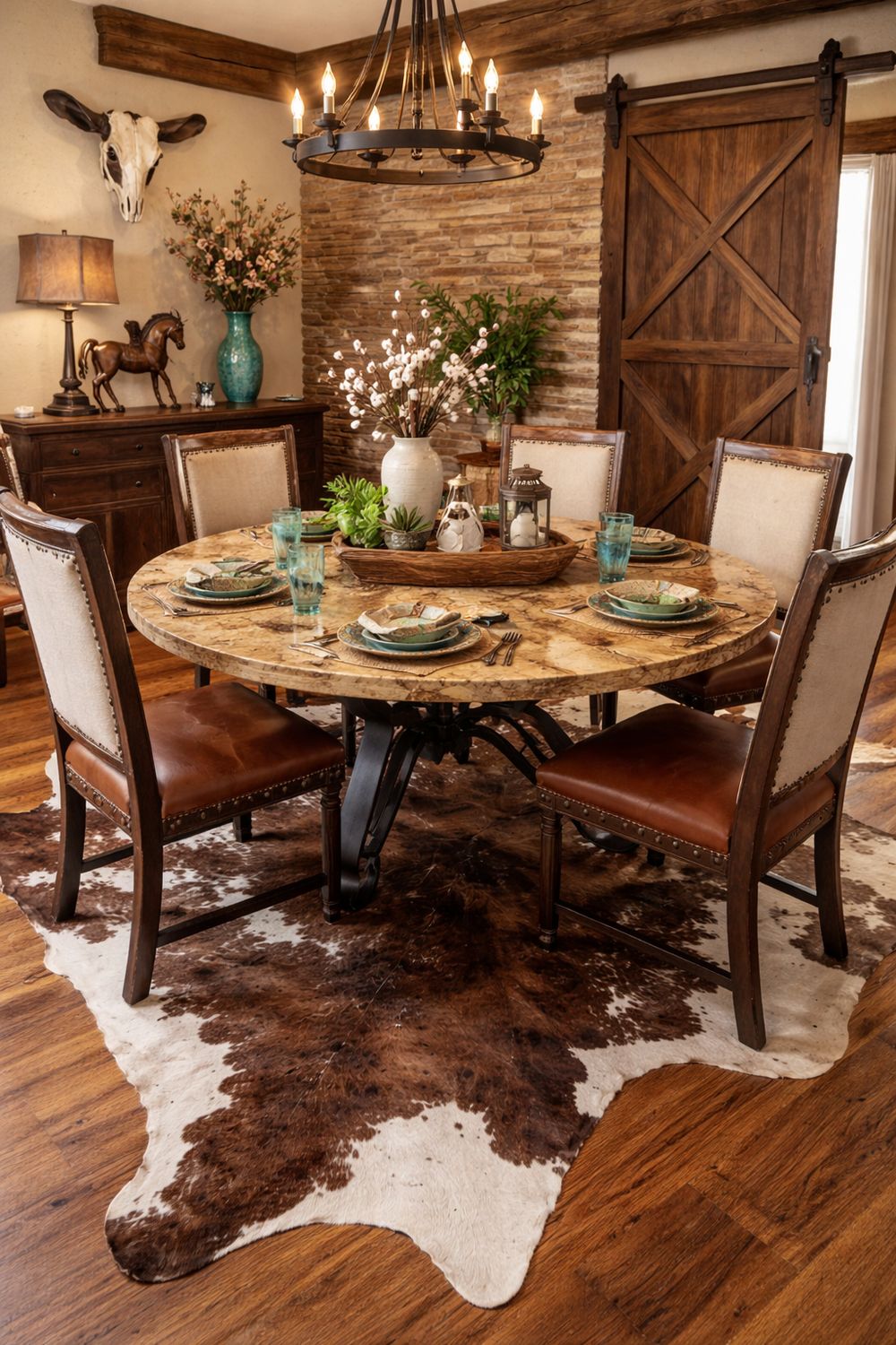 60" Del Rio Travertine Top Table