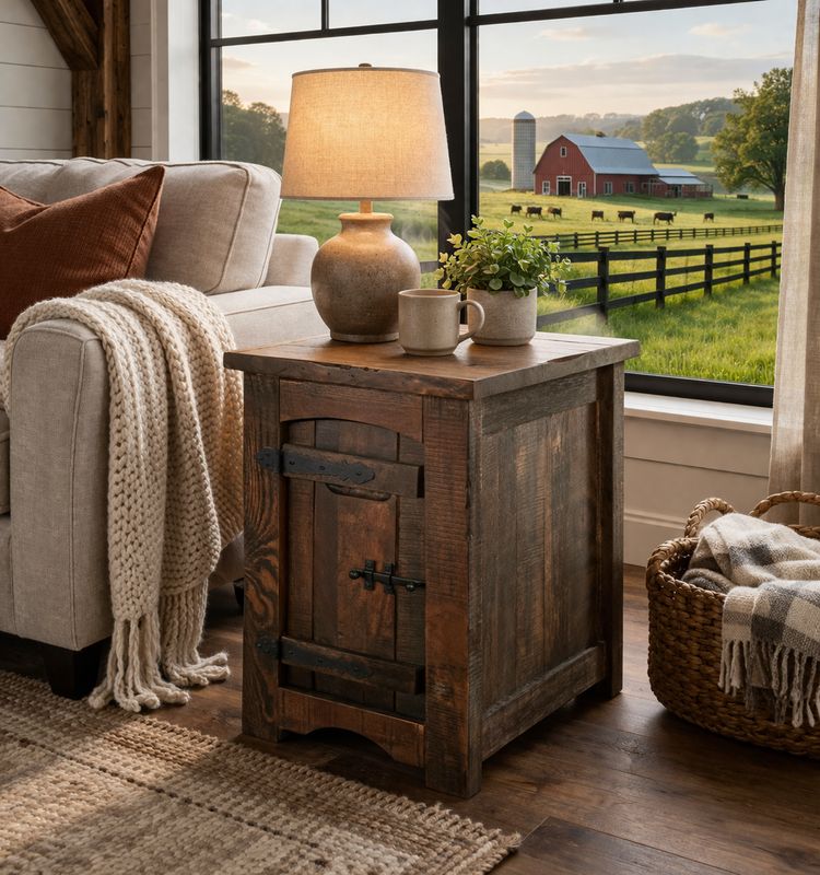 Mezcal Chair Side Table w/1 Door