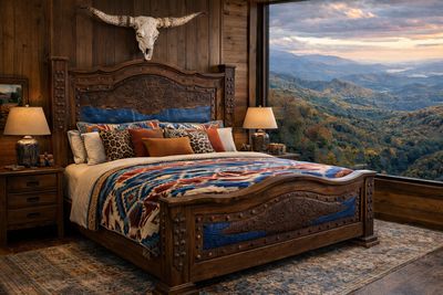 Amelia Tooled Leather King Bed
