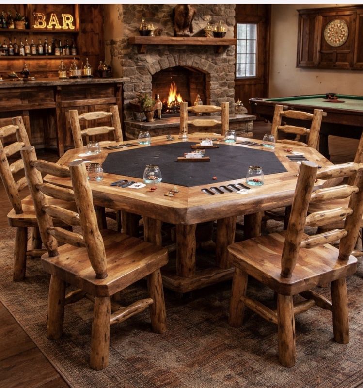 CD Poker Table w/6 Chairs - 62934