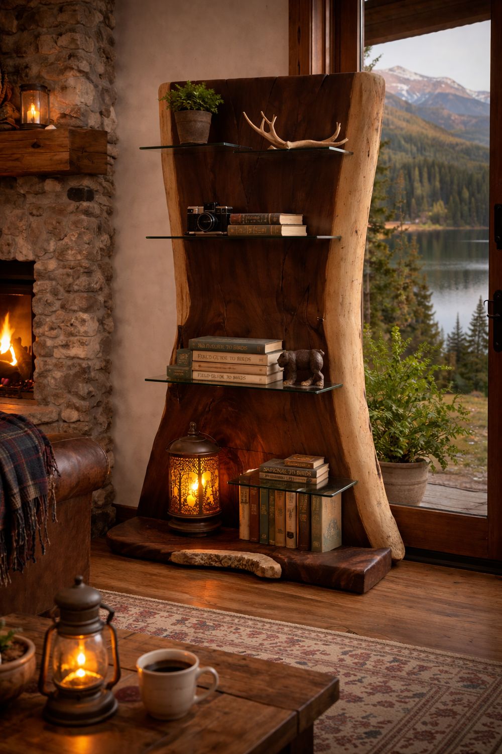 Chamcha Bookcase Glass Floating Shelves