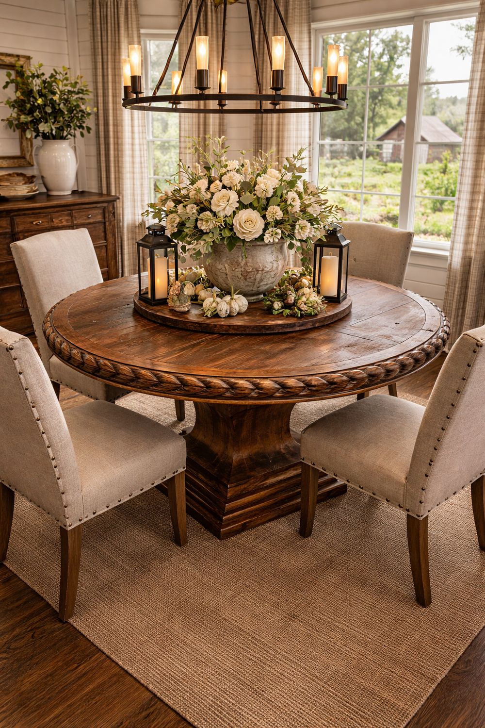 60" Old Fashion Hacienda Rope Dining Table