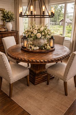 60" Old Fashion Hacienda Rope Dining Table