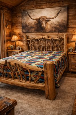 King Cedar Bed with Branches