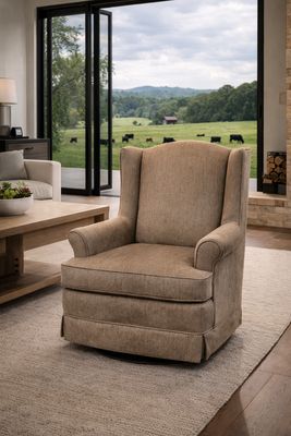 Natasha Swivel Glider -Burlap