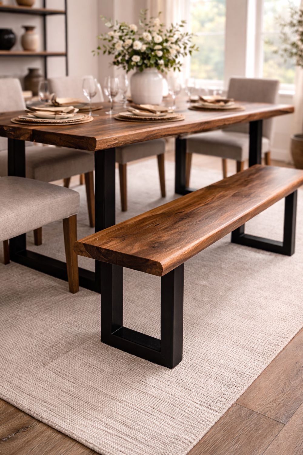 Brownstone Nut Brown Dining Bench 64x16x24