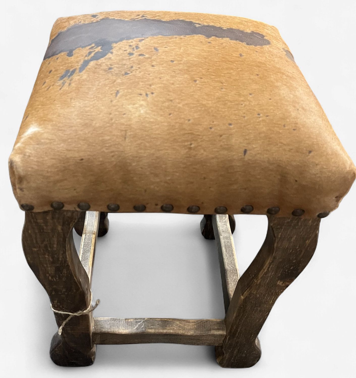 15x15x24 Oxen Stool with Acid Cowhide On Seat