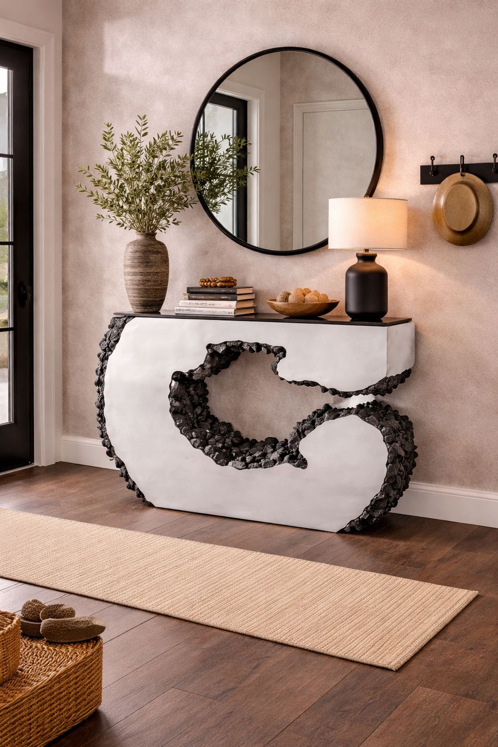 Stainless Steel Lava Console Table