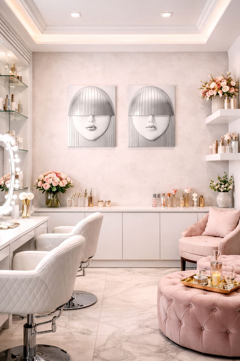 Large White And Silver Fashion Face