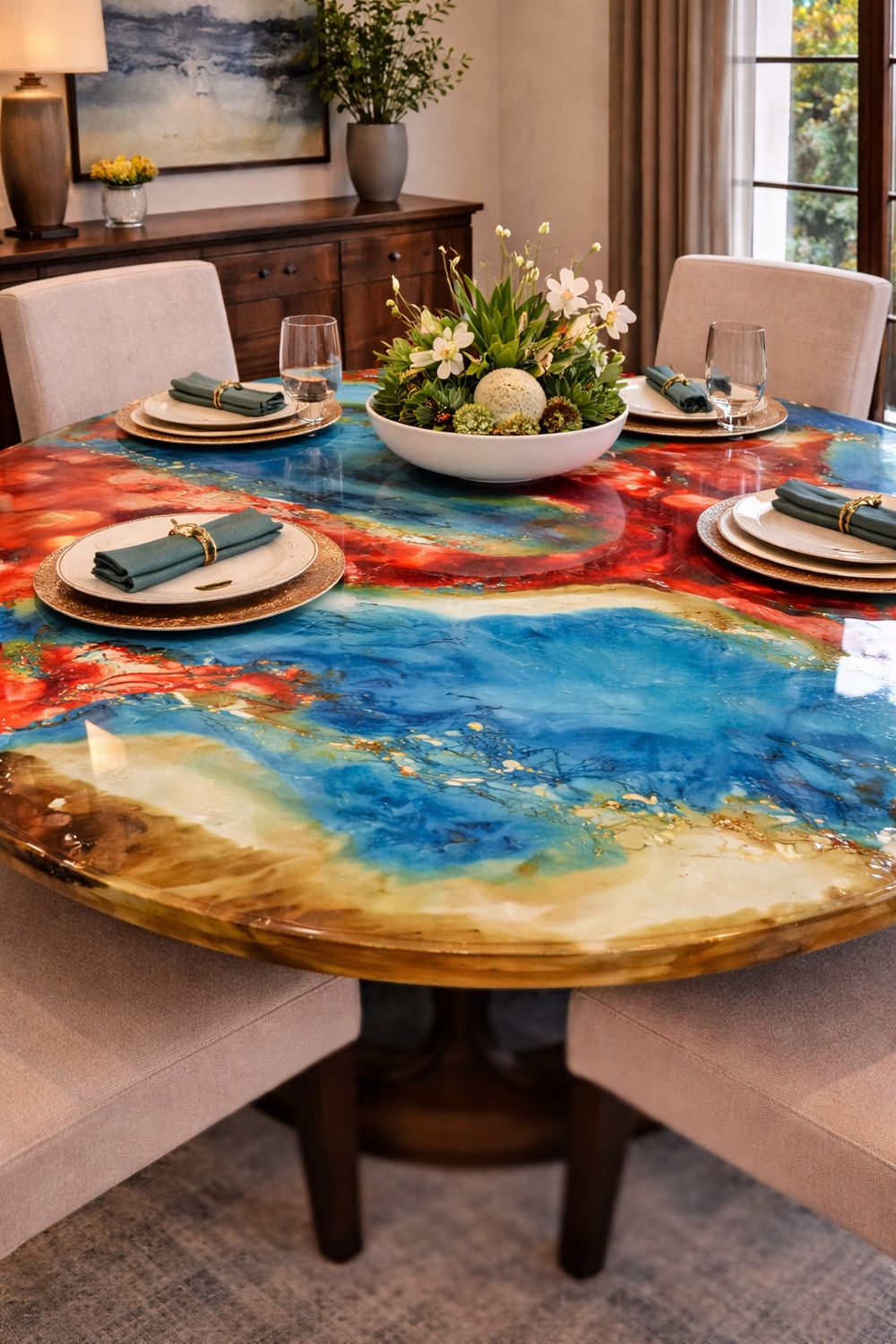 Glass Dining Table Top 54"