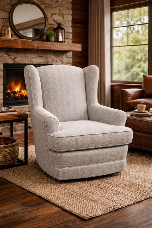 Natasha Swivel Glider -Salt &amp; Pepper