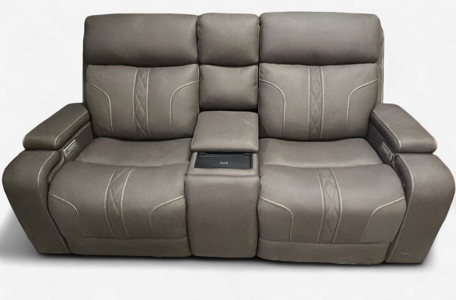 Navarro Espresso Media Loveseat