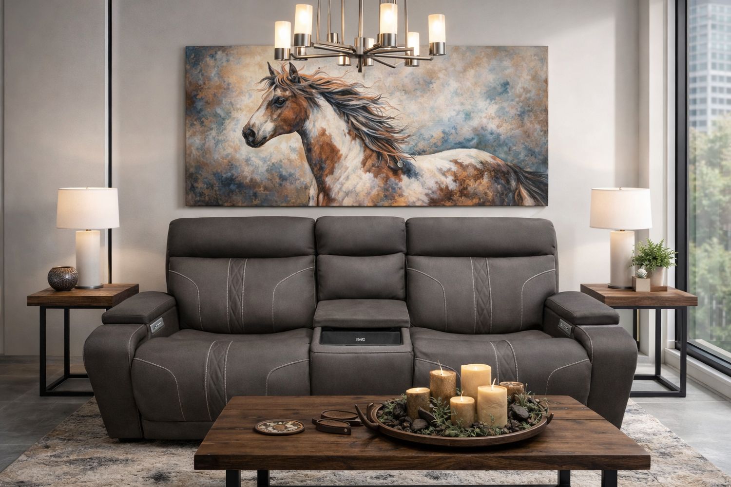 Navarro Espresso Media Loveseat