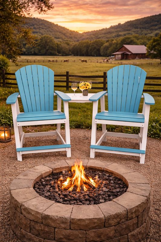 Aruba Blue/White Comfo Bar Tete-aTete Set