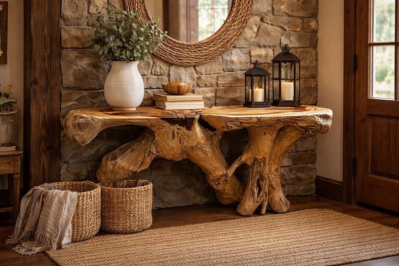 68x14x32 Freeform Console Table -Chamcha Wood
