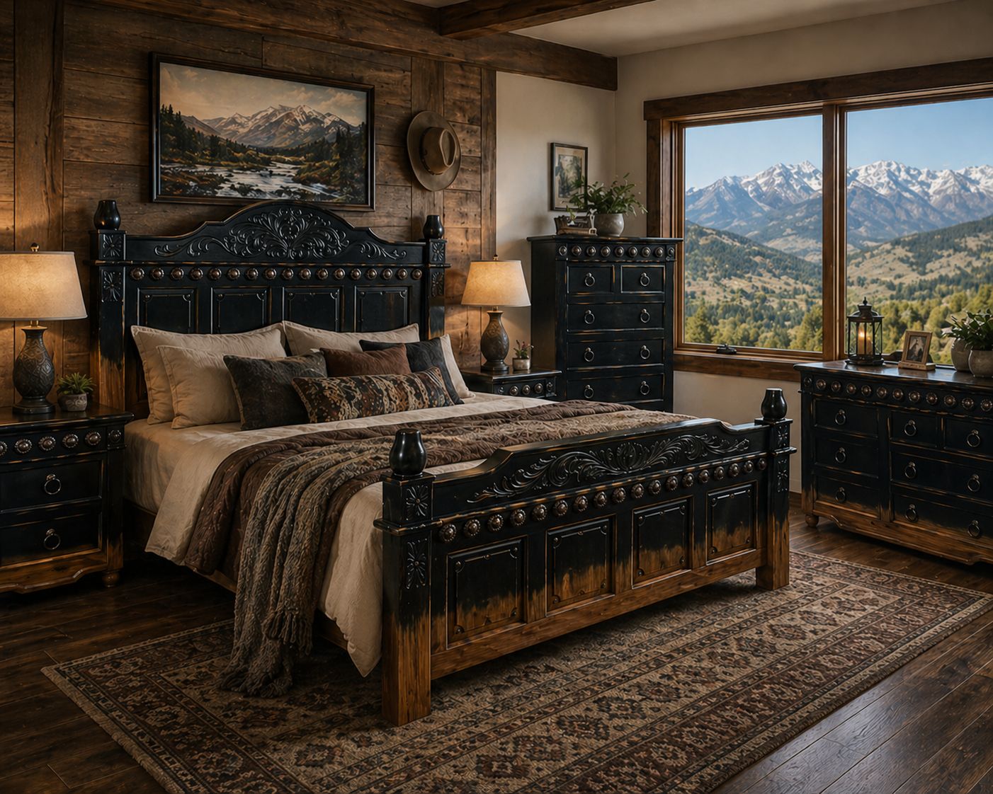 Elena 6 Pc King Bedroom Set -Onyx