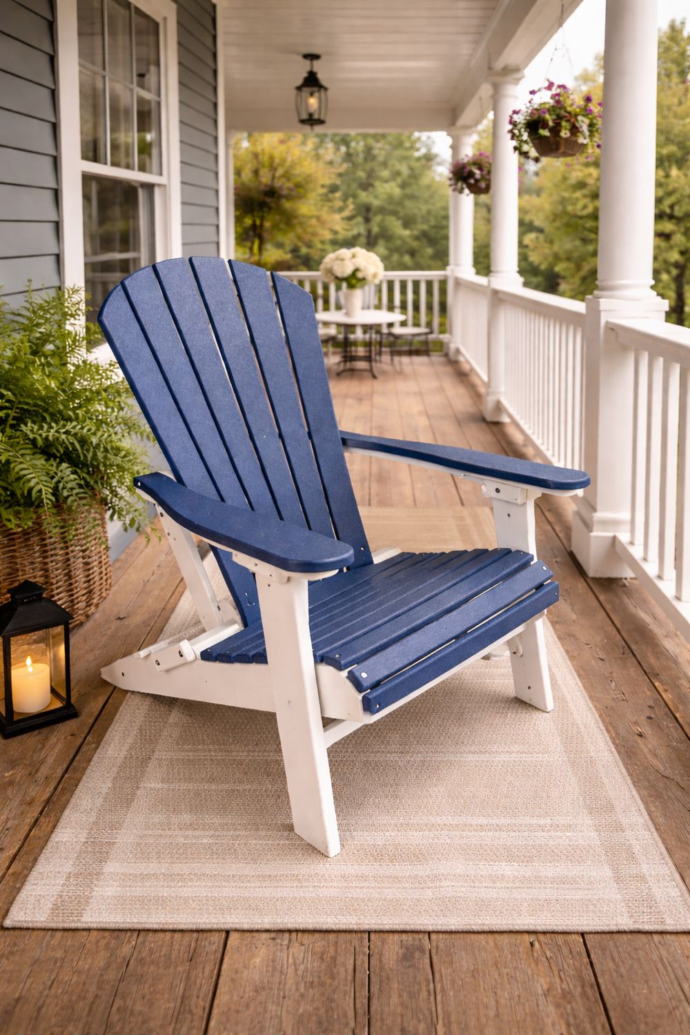 Contour Folding Adirondack -Slate/White
