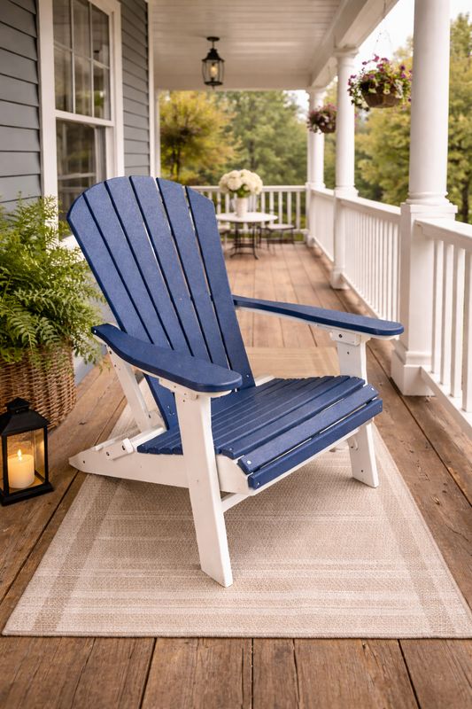 Contour Folding Adirondack -Slate/White