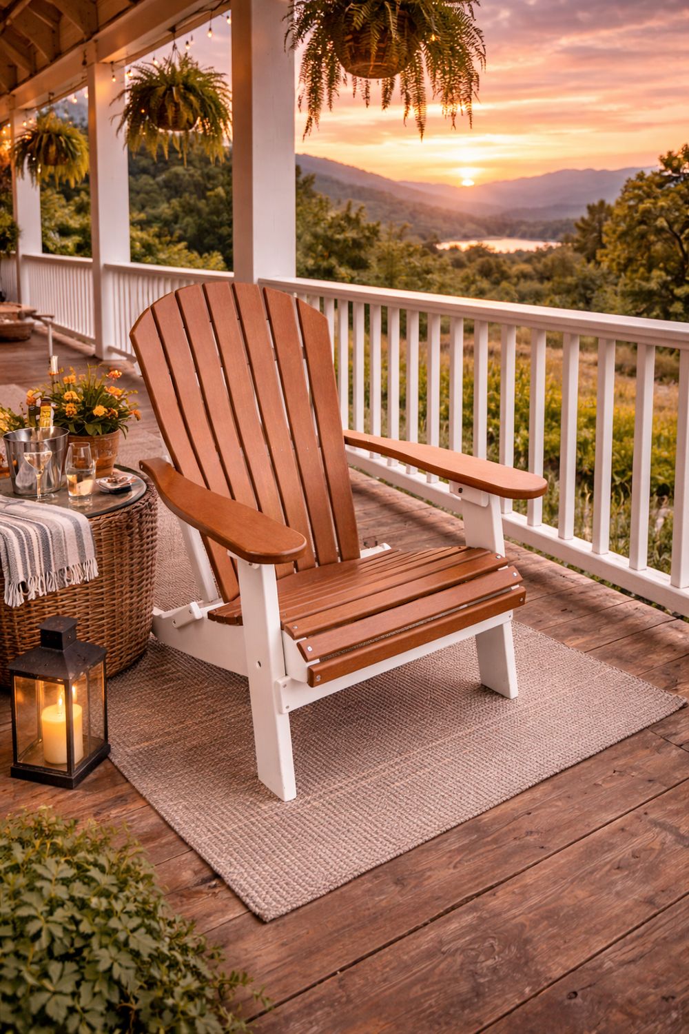 Contour Folding Adirondack -Cedar/White