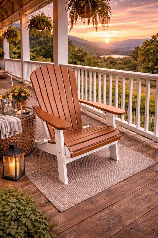 Contour Folding Adirondack -Cedar/White