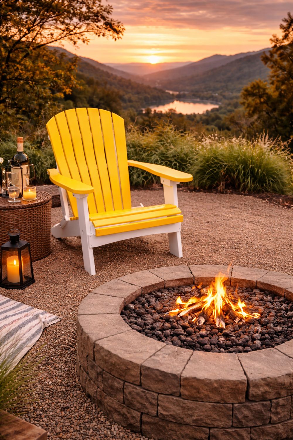 Contour Folding Adirondack -Sunburst Yellow/White