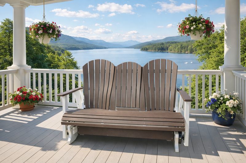 Contour 3 Seat Glider -Weatherwood/White