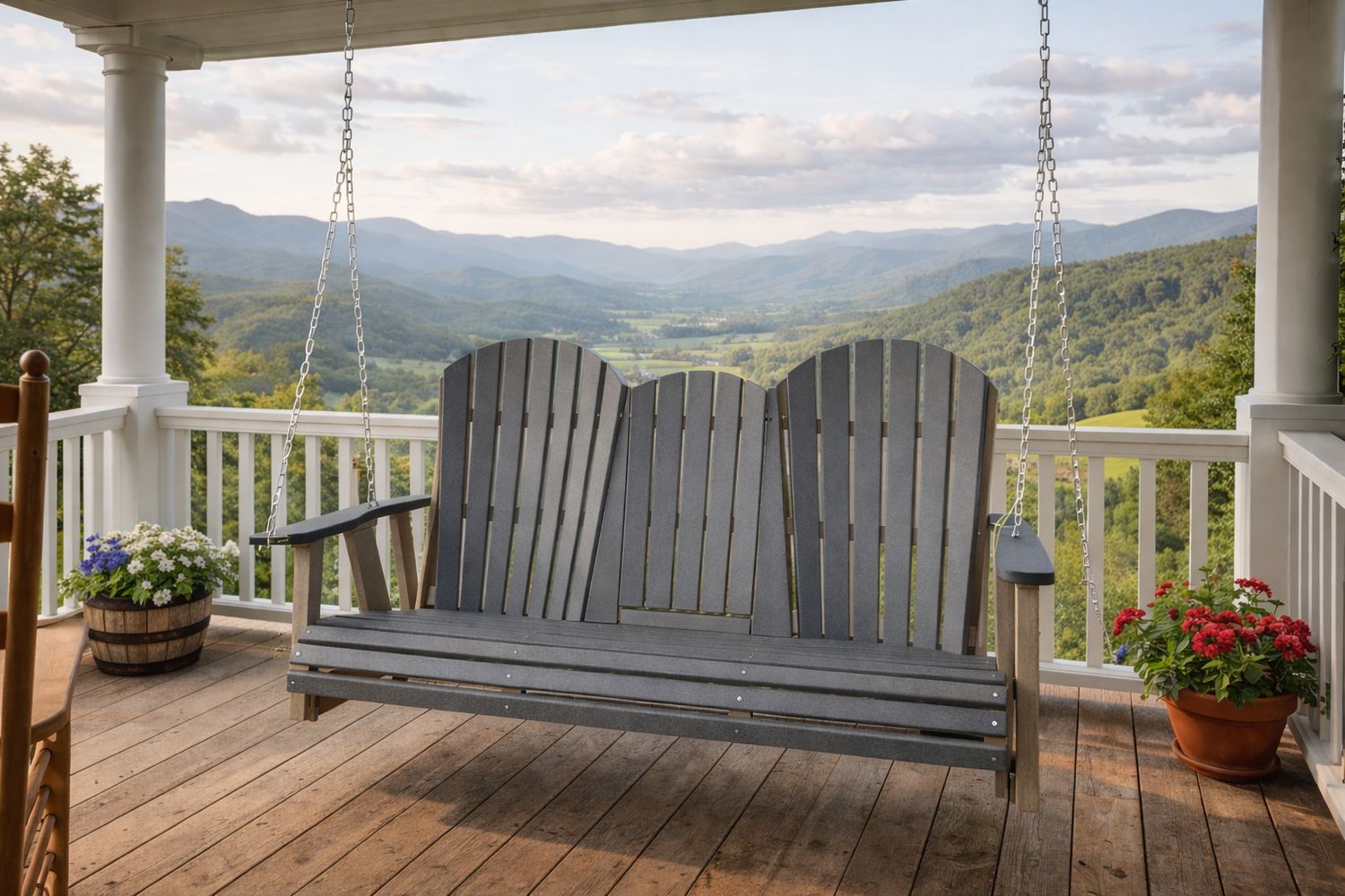 Comfo 3 Seat Swing W/ Console -Smoke Gray/Weatherwood