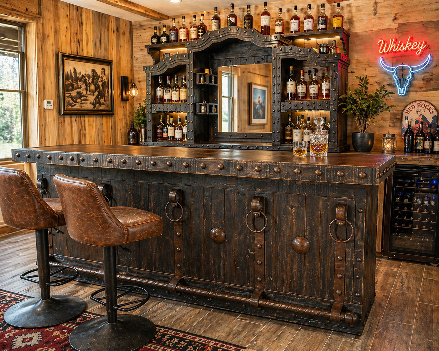 Old West 9' Bar and Back Bar