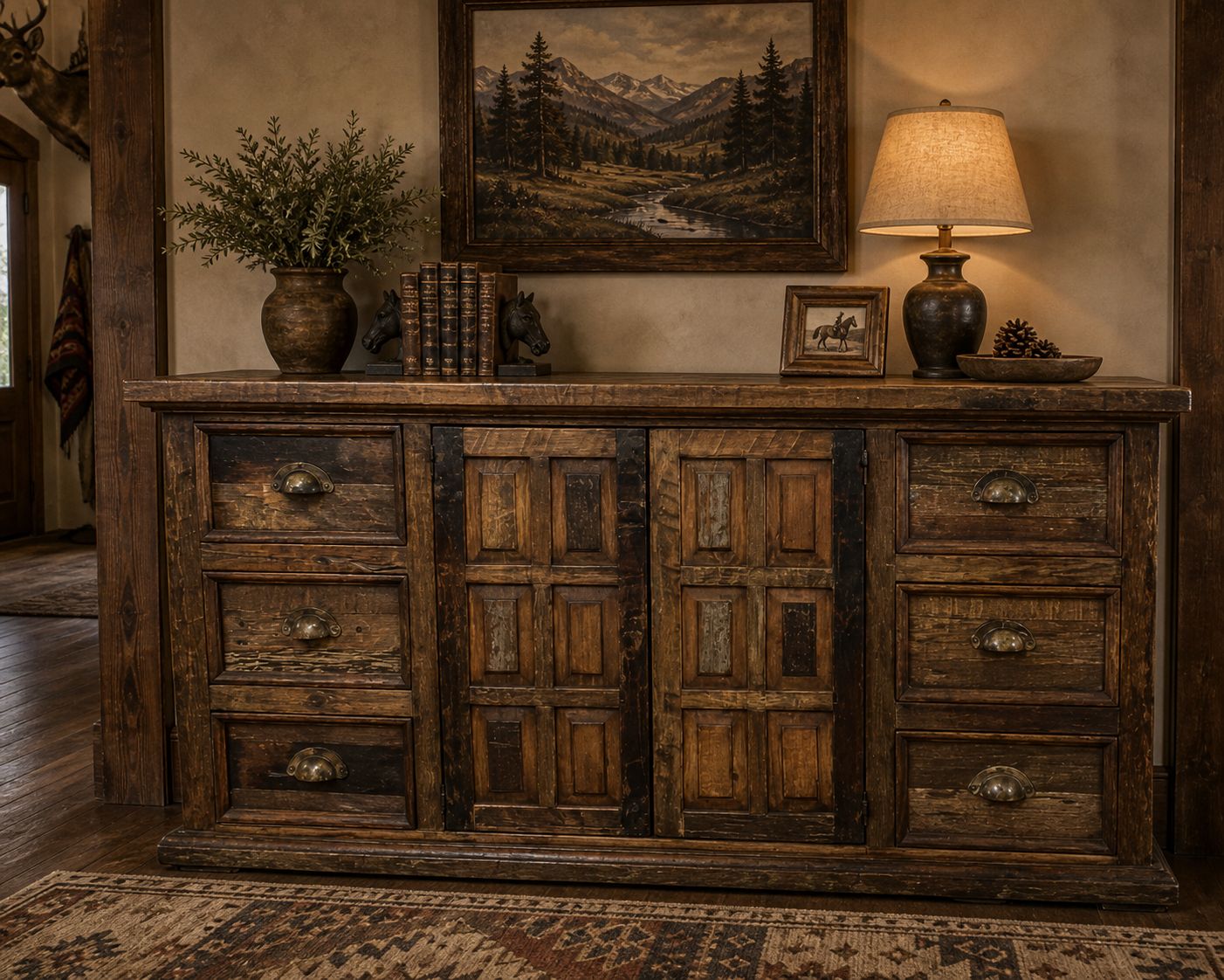 79" Rustic Wood Buffet