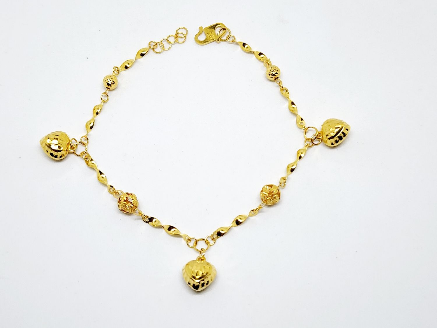 Rantai Tangan Belit Love Boba Gantung Padu 916