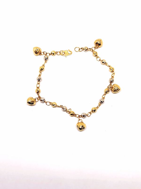 Rantai Tangan Ring Boba 2C Love Gantung 916 Pre Love