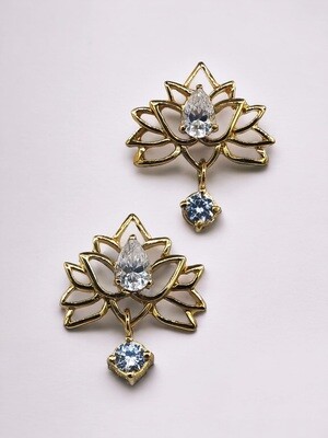Water Lily Nature-Inspired Earrings (Kamala)