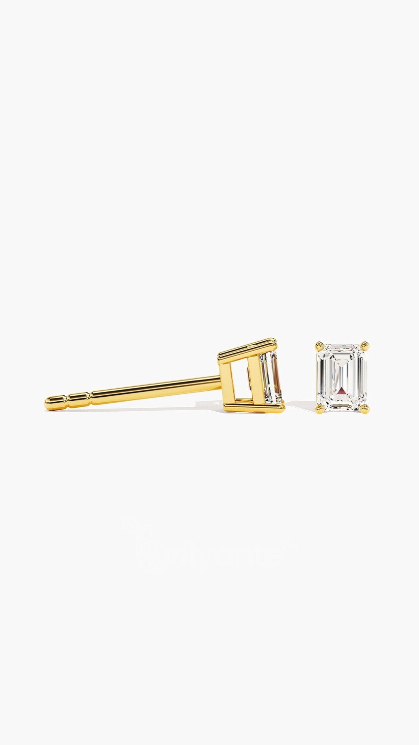 Minimalist Emerald-Cut Stud Earrings (Esmer)