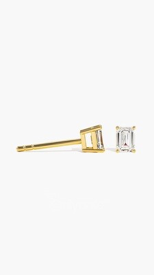 Minimalist Emerald-Cut Stud Earrings (Esmer)