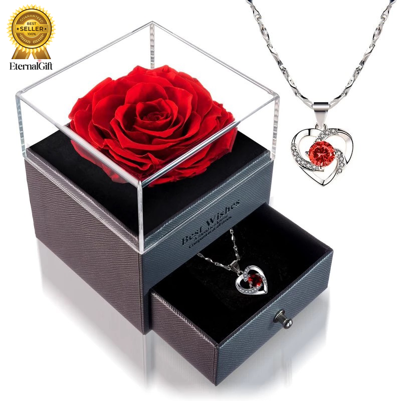 Luxury Eternal Rose Jewelry Gift Box Necklace