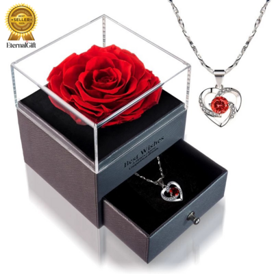 Luxury Eternal Rose Jewelry Gift Box Necklace