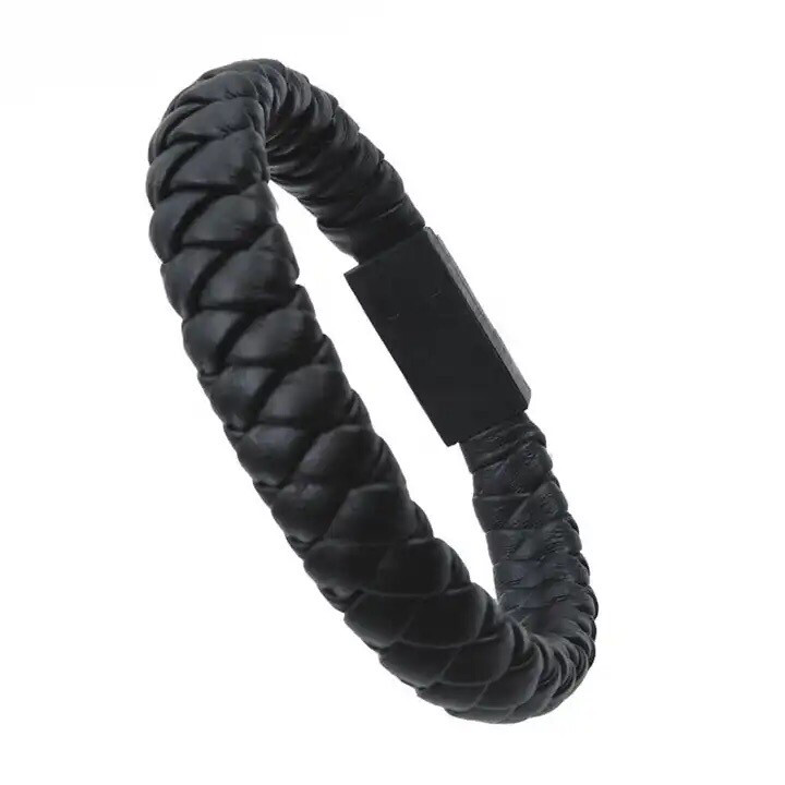 Hot Real Leather Micro USB Bracelet Charger Data Charging Cable Sync Cord
