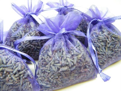 Lavender bag, mini organza, filled pack of 100