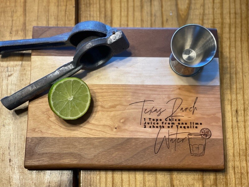Texas Ranch Water Cocktail Cutting Board
