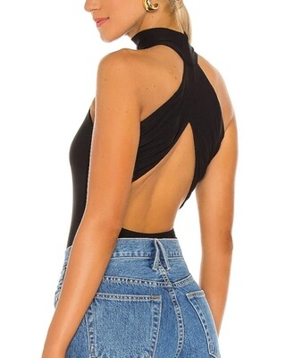 Black Mock Neck Sleeveless Bodysuit