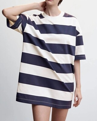 Striped Cotton Oversize Shirt Dress