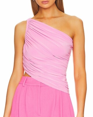 Pink Jersey One Shoulder Top